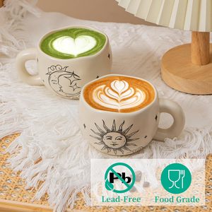 Taza <span class=keywords><strong>de</strong></span> Café <span class=keywords><strong>de</strong></span> Cerámica con Diseño <span class=keywords><strong>de</strong></span> <span class=keywords><strong>Sol</strong></span>, Luna y Estrellas, Acabado Mate, Personalizable con Logotipo, para Hogar, Cocina, Cafetería, Oficina, Tienda <span class=keywords><strong>de</strong></span> Regalos, Venta al Por Mayor - Product Image 4