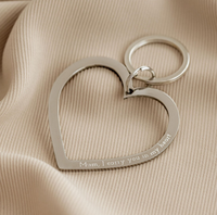 Porte-clés en acier inoxydable avec breloque cœur et étoile, gravure personnalisée citation inspirante, cadeau durable pour les êtres chers