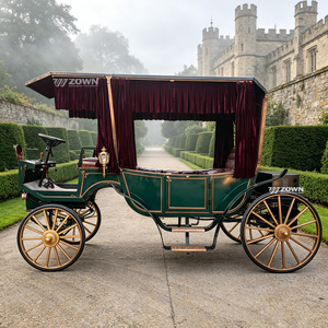 High‑end Retro Horse <b>Pulled</b> Sightseeing Wagon Fine Metal Craft <b>Cart</b> for Tourist Spot Outdoor Ceremony Photo Display - Product Image 1
