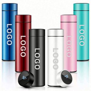 Bouteille d'eau intelligente avec thermomètre numérique 500 ml, gourde isotherme personnalisable avec logo, tasse en acier inoxydable avec affichage de la température pour la salle de sport et le bureau - Product Image 3