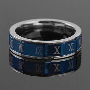 Anillos de Bisutería de Moda al Por Mayor, Diseño Geométrico, Números Romanos, Anillo de Acero Inoxidable - Product Image 6