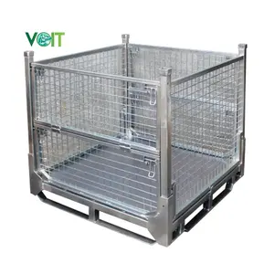 Durable Stackable Collapsible Wire Container Stillage Pallet Cage