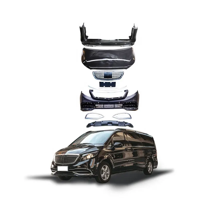 GBT Car Bodykit Front lippen kennzeichen Upgrade Mesh für Auto gitter 2016-auf Mercedes Zubehör Benz V Klasse W447 Vito Viano