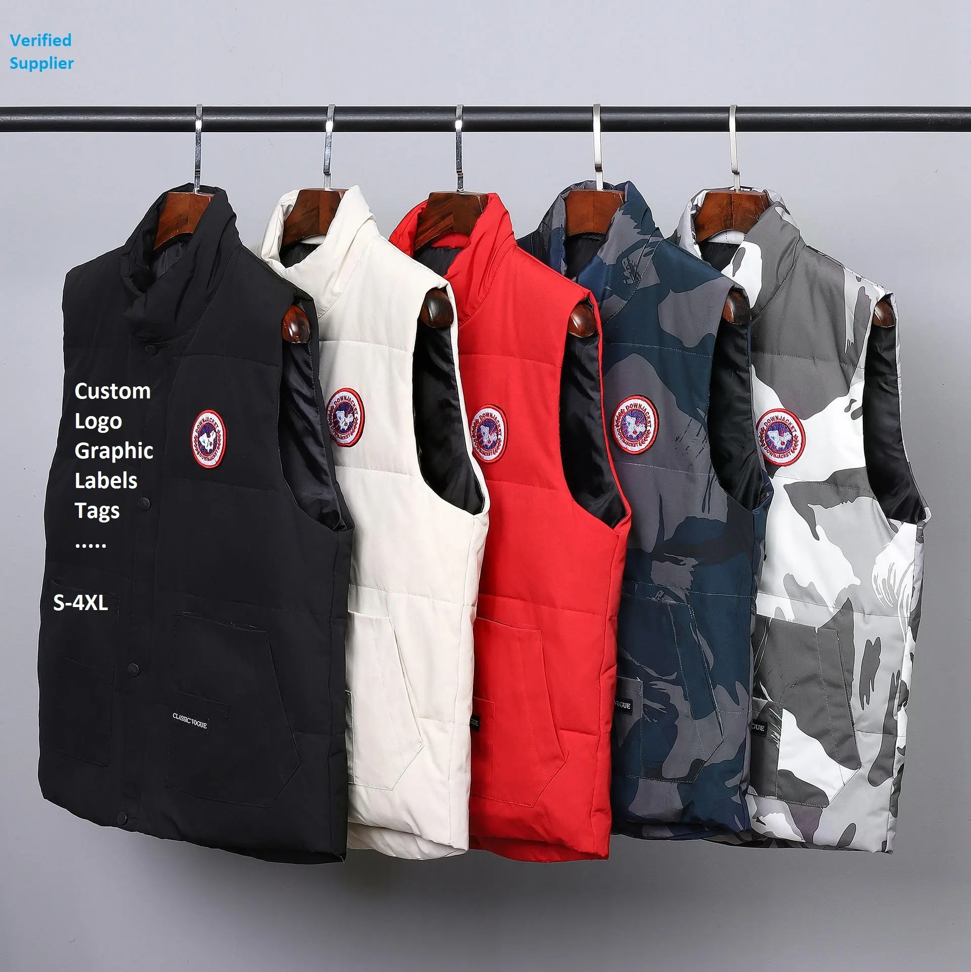 Men Winter Sleeveless Jackets Utility Warm Chaleur Gilet Veste Homme Faux Goose Down Puffer Mens Vest Jacket Wholesale Canada