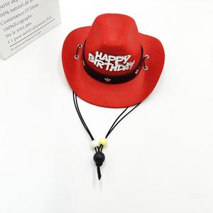 Chapéu de Cão Estilo Cowboy Ocidental em Tecido Não Tecido Ecológico para Proteção Solar de Animais de Estimação no Inverno e Natal - Product Image 5