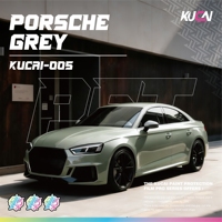 Vinyle gris métallisé liquide PET brillant pour le changement de couleur de voiture, épaisseur 7,5 mil, autocollants pour carrosserie