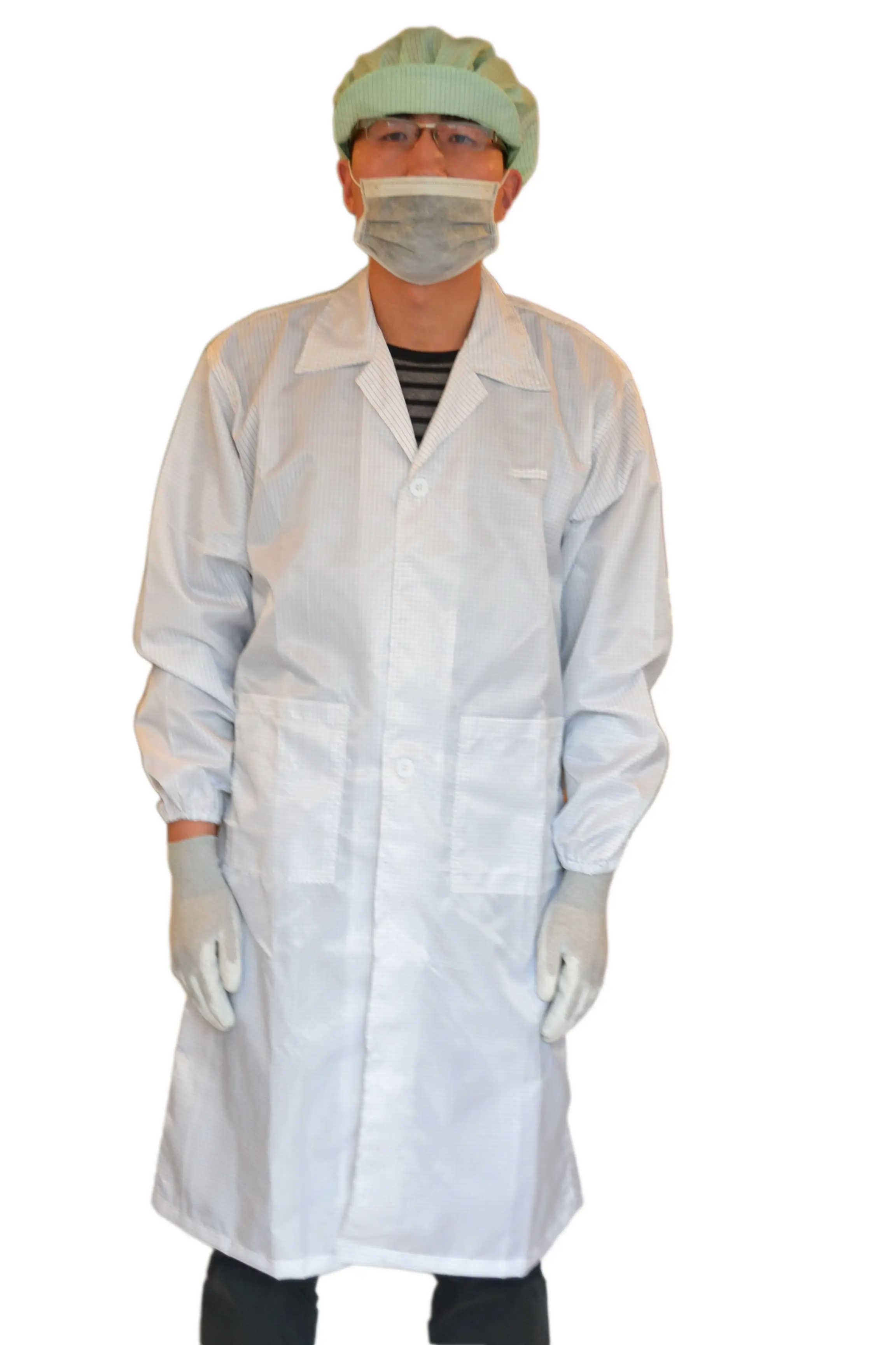 Fabrika kaynağı nefes elektronik atölye iş giysisi giysiler temiz oda genel ESD karbon Fiber antistatik ceket takım
