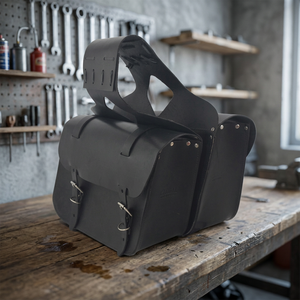 Sac de selle vintage pour femme en cuir véritable imperméable 25L, accessoire de moto de voyage - Product Image 1