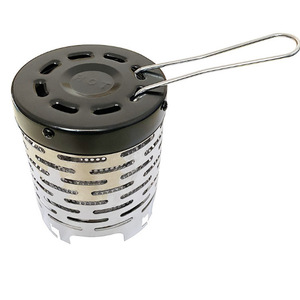 Camping <b>Stove</b> Heater Cover Stainless Steel Windproof 3-5L Outdoor Tent Heating Accessory Silver Black - Product Image 1