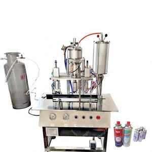 Machines de remplissage de <span class=keywords><strong>gaz</strong></span> en aérosol semi-automatiques à vente chaude, cylindres de réfrigérant en conserve - Product Image 4