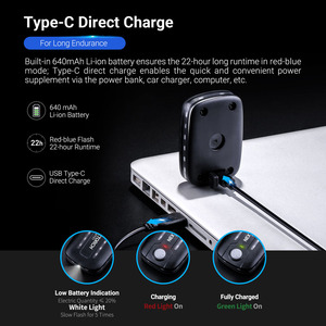 Ut22 Tactische Led Flitser Schouderclip Licht Led Rood Blauw Rugzak Oplaadbare Tactische Led Flitslicht - Product Image 5