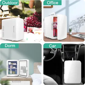 Mini Fridge 10 Liter/12 Can Portable Cooler And Warmer Personal Refrigerator For Skincare Food Beverage Home