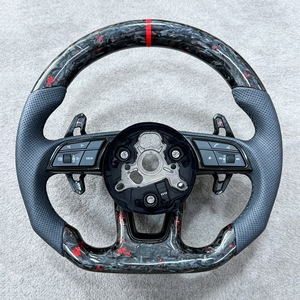 Volante de Fibra de Carbono para Audi A1 A3 8V 8P A4 B7 B8 B9 A5 B9 <span class=keywords><strong>A6</strong></span> C6 A7 C7 C8 A7 A8 B6 D4 Q3 Q5 Q7 S3 S4 S5 S6 S7 R8 Rs3 - Product Image 2