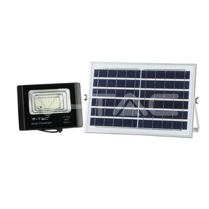 Projecteur solaire V-Tac 25W LED pour extérieur avec télécommande et panneau solaire à montage en surface, lumière blanche froide 6400K - Product Image 1