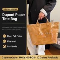 Sac fourre-tout en papier DuPont Tyvek brillant pour femme, grande capacité, portable, pour l'été, avec logo personnalisé OEM, idéal pour la plage et les fêtes