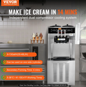 Machine à glace molle commerciale 3 saveurs sur pied, machine à yogourt glacé 1850W à contrôle indépendant - Product Image 4