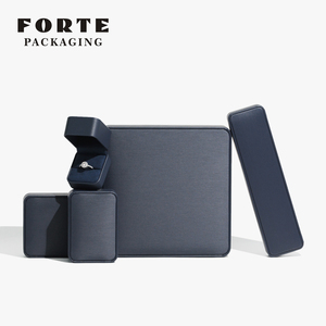 Grande conjunto jóias caixa de jóias forte escovado couro com logotipo personalizável - Product Image 3