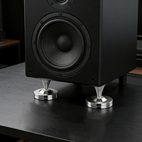 Komplettes Set Edelstahl-Isolations-Spikes Audio-Dämpfungsspikes mit Unterlagen Schrauben Anti-Rutsch-Pads für Lautsprecher Plattenspieler