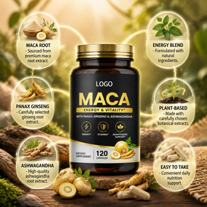 OEM/ODM Maca Capsules Sports Nutrition Supplements Rich Maca Ginseng Ashwagandha 120 Capsules Immune Support Antioxidant - Product Image 3