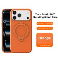 Étui de protection en tissu pour téléphone avec support rotatif à 360 degrés, coque de 2 mm pour iPhone 17
