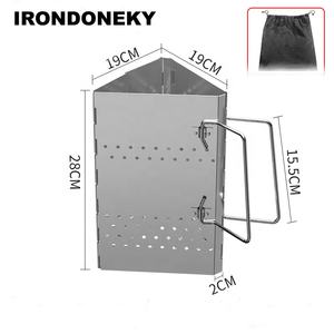 IRONDONKEY Camping Grills für Bbq Faltbarer großer Match Herd zünder für Hochgeschwindigkeits-Dreieck-Faltkohle-Fass zünder - Product Image 6