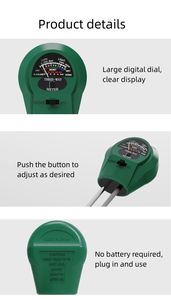 Nouveau design Portable 3-en-1 testeur de capteur de lumière d'humidité du sol de jardin ph mètre pour usage domestique testeur de sol de jardin - Product Image 5