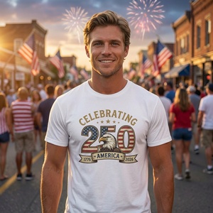 Camiseta 100% Algodón con Logotipo Personalizado, para Hombre, Peso Pesado 190GSM, Lisa, Venta al por Mayor en EE. UU., MOQ Bajo, 250 Aniversario, Tallas Grandes - Product Image 3
