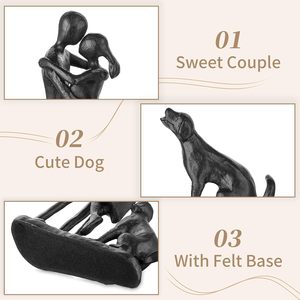 Escultura de hierro de pareja enamorada, decoración de figuras de metal negro. Regalo ideal de aniversario de hierro para amantes, esposa, marido, para bodas. - Product Image 3