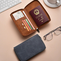 Porte-passeport en cuir PU de qualité supérieure, fin, cadeau d'affaires, organiseur de documents multifonctionnel, étui de voyage, housse de passeport
