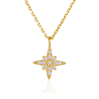 Nuevo Collar de Plata de Ley 925 con Circonita Cúbica CZ, Joyería de Moda que No se Desvanece, con Diseño de Estrella