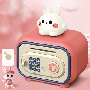 Savings Bank Cute Cartoon Fingerprint Piggy Pet Key <b>Lock</b> Access Large Capacity Safe Eco-friendly Plastic Modular Design <b>Box</b> - Product Image 3