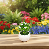 Tanaman Bonsai Plastik Mini Miniatur Tanaman Pot Bunga untuk Dekorasi Rumah Tahun Baru Ramah Lingkungan