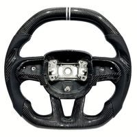 Volant en fibre de carbone véritable noir brillant pour Dodge Challenger Charger Hellcat SRT Jeep Chrysler