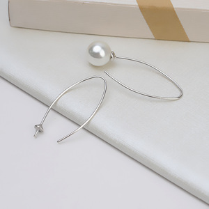 Boucles d'oreilles en argent S925 avec pampilles en forme d'éclair et 5 à 8 perles JG5275, accessoires de bijoux faits à la main dans un plateau vide pour le bricolage - Product Image 2