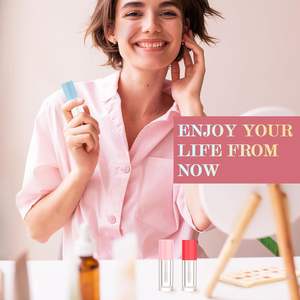 Hot Sell 5ml Round pink <b>clear</b> Frosted Empty <b>Lip</b> <b>Gloss</b> Tube Cosmetic Packaging with Wand in Stock - Product Image 5