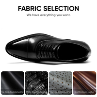 Chaussures Oxford habillées pour hommes en cuir de vachette faites à la main, rehaussantes invisibles de 7 cm, à lacets, pour affaires et occasions formelles