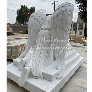 Amulette en pierre brute pour extérieur et jardin, 1 pièce, motifs en marbre blanc et granit, tissage de la Statue d'ange - Product Image 6