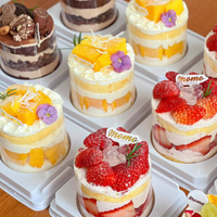Mini boîte d'emballage de gâteau, cuisson de gâteau mousse petite boîte à gâteau de 4 pouces, boîte d'emballage de dessert