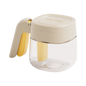 Spice Jar Glass With Flip Top Lid And Handle For Solid Seasonings Kitchen Storage Container With Spoon M Size - Product Image 5