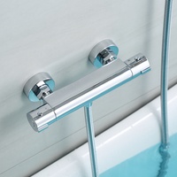Robinet de Douche Thermostatique Mural Moderne et Simple, Électroplaqué, à Température Constante (Froid/Chaud) pour Salle de Bain