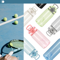 Bouteille d'eau sport Tritan 600 ml au design épuré avec paille, sans BPA, écologique, unisexe, pour la rentrée scolaire