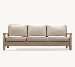 LEAGRAVE di fascia alta mobili da giardino esterni divano naturale per tutte le stagioni tessuto impermeabile in legno massiccio Teak divano da giardino