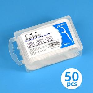 Vente en gros AJ B-06 30/50/100 pièces Cure-dents jetables à la menthe en PE pour orthodontie, fil dentaire résistant en boîte pour le nettoyage des dents ISO CE - Product Image 3