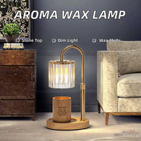 Lampe de table LED chauffe-bougie électrique, veilleuse à intensité variable, diffuseur d'aromathérapie pour cire fondante avec ampoule remplaçable, veilleuse de bureau avec minuterie