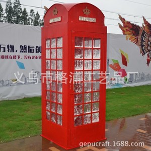 Cabina telefónica británica roja de metal, accesorios temáticos para decoración de cabinas de fotos, artesanía de Yiwu - Product Image 5