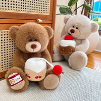 Oso de Peluche OEM, Logotipo Personalizado, Oso con Pastel, Ideal para Artículos Promocionales y Regalos Corporativos, Regalo de San Valentín