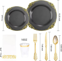 Lot de 175 assiettes de mariage jetables Fourchette Tasse Cuillère Serviette Ensemble pour Baby Shower Décorations de fête de mariage