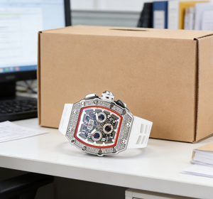 Montre de luxe pour homme de haute qualité, sertie de diamants, avec aiguille des secondes à six positions, multifonctionnelle, à quartz - Product Image 2