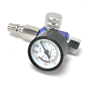 Vanne de régulation de pression avec manomètre G1/4, entrée d'air bleue, 0-150 PSI, accessoire d'outil pneumatique en métal - Product Image 2