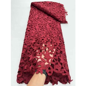 Oferta Especial: Nueva Tela de Encaje Guipur Africana con Lentejuelas Ecológicas Bordadas, 5 Yardas, Alta Calidad, Poliéster/Algodón, Diseño Floral - Product Image 6